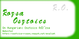 rozsa osztoics business card